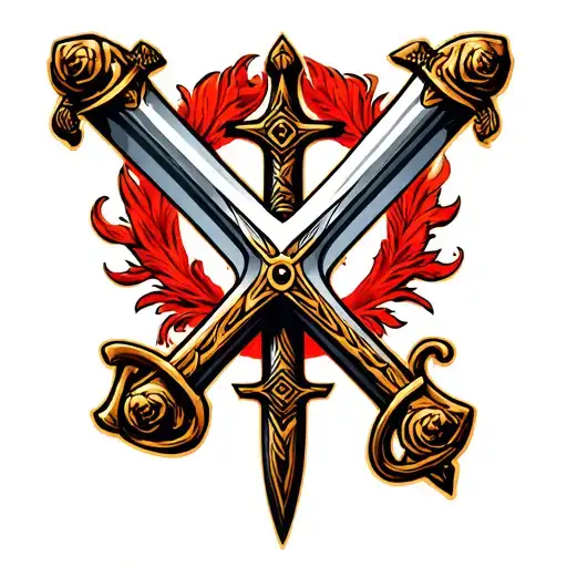 sword cross tattoo tattoo design idea