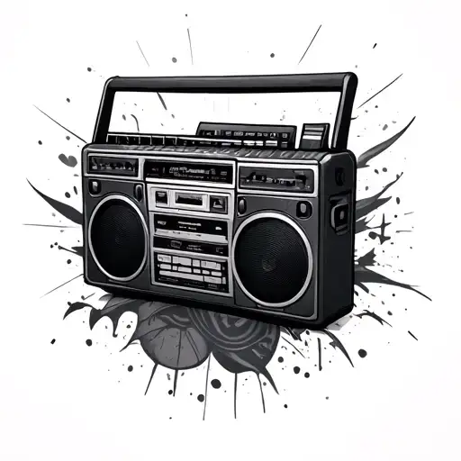 Boombox tattoo design idea