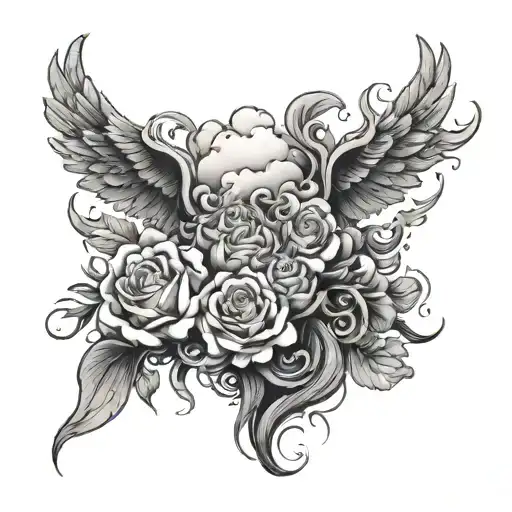 Coverup Clouds and Smoke tattoo design idea