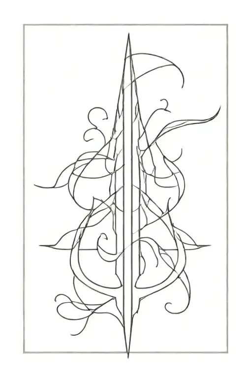 Trident low detail tattoo design idea