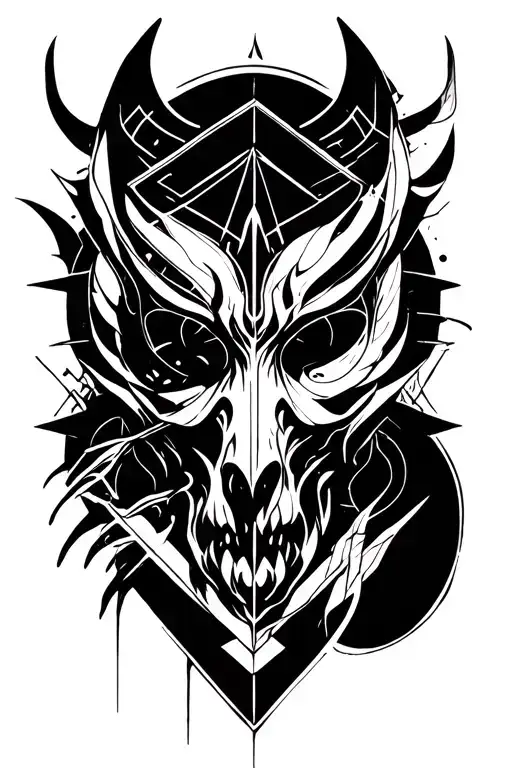 evil and good hell and heaven  tattoo design idea