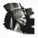 nefertiti side view surrounded tattoo design idea