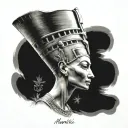 nefertiti side view surrounded tattoo design idea