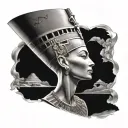 nefertiti side view surrounded tattoo design idea