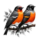 2 Robins tattoo design idea