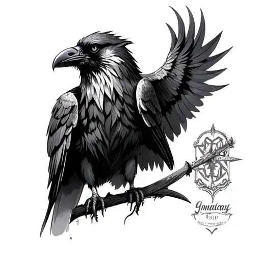 Viking Crow tattoo design idea