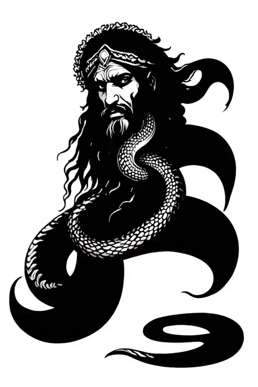aghori and snake tattoo tattoo design idea