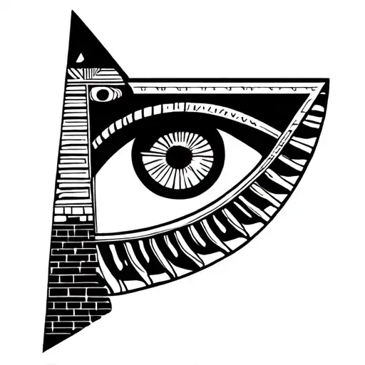 eye of horus in front of pyramid tattoo design idea