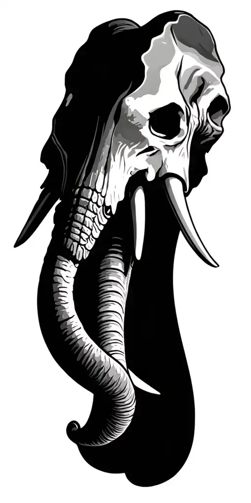 Elephant skull tattoo design idea