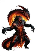 the balrog and sauron from the lord of the rings tattoo design idea