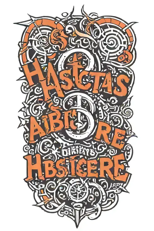 Hastas abicere text  tattoo design idea