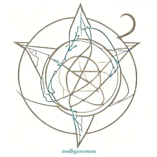 air element symbol with drawing inside about freedom, intellect and innovation tattoo design idea