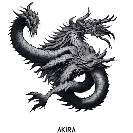 akira, gemini sign tattoo design idea