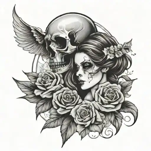 death and the maiden tattoo design idea