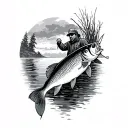 Fishing Memorial tattoo design idea