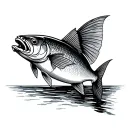 Fishing Memorial tattoo design idea