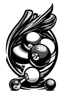 pool and billiards tattoo design idea
