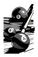 pool and billiards tattoo design idea