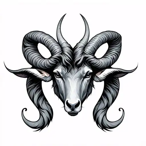 aries and capricorn sign formed tattoo design idea
