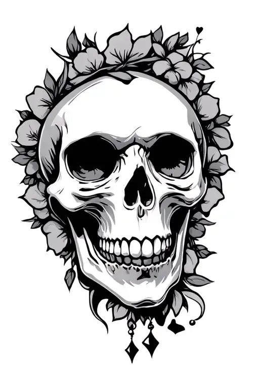 Big brother, happy skull, love and peace tattoo design idea