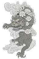 foo dog tattoo design idea