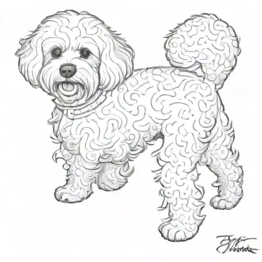 the dog from the book "biscuit takes a walk" but its a Bichon Frise tattoo design idea