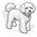 the dog from the book "biscuit takes a walk" but its a Bichon Frise tattoo design idea