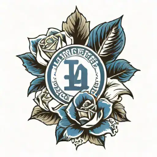 feminine los angeles dodgers tattoo design idea