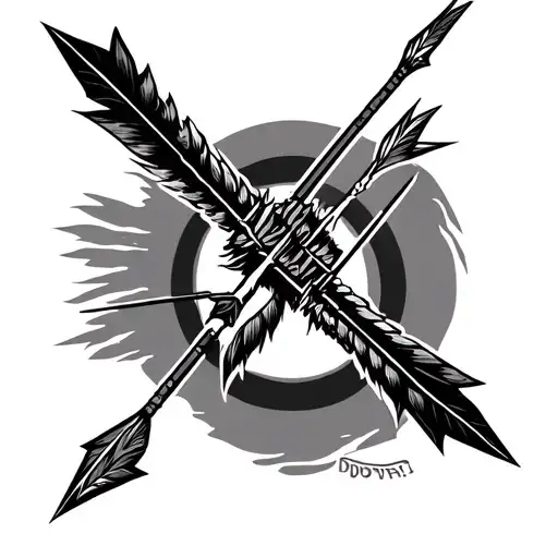 bow arrow native tattoo design idea
