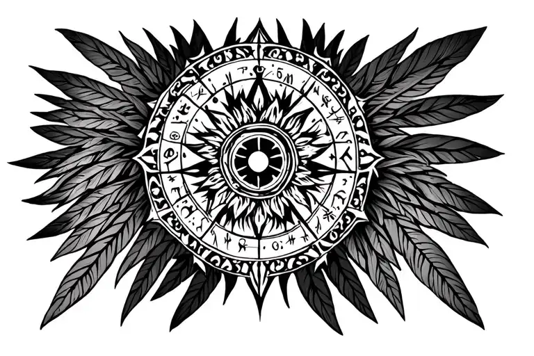 Cherokee Indian astrology symbols representing the client's tattoo design idea