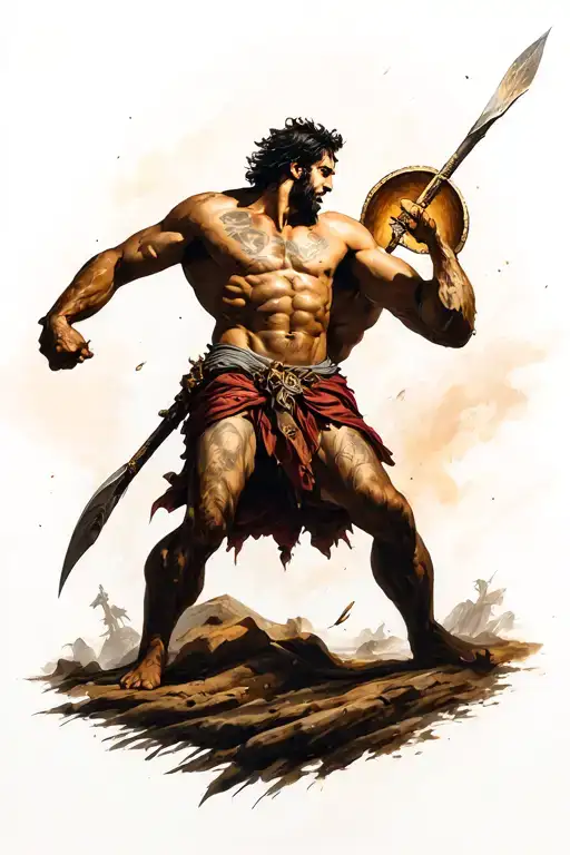 David vs Goliath tattoo design idea