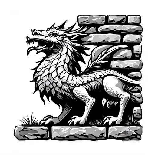 welsh stone wall tattoo design idea