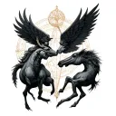 Libra And Sagittarius Combined tattoo design idea