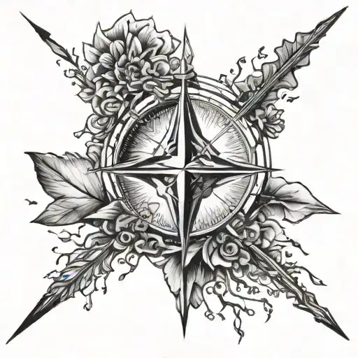 north arrow and iceland tattoo design idea
