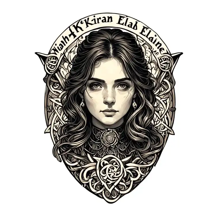 "Niamh  Kieran  Elaine" cladagh ring collar worker welding tattoo design idea