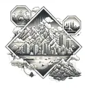honeycomb structure including Mount Everest, Hawaii, Hollywood sign, New York skyline and Australia tattoo design idea