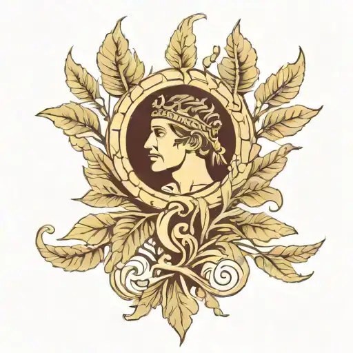 forearm sleeve including - A laurel wreath or a victorious figure holding a torch, symbolizing strength, triumph, and le tattoo design idea