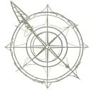 compass for new beginning with wavy arrow tattoo design idea