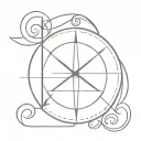 compass for new beginning with wavy arrow tattoo design idea