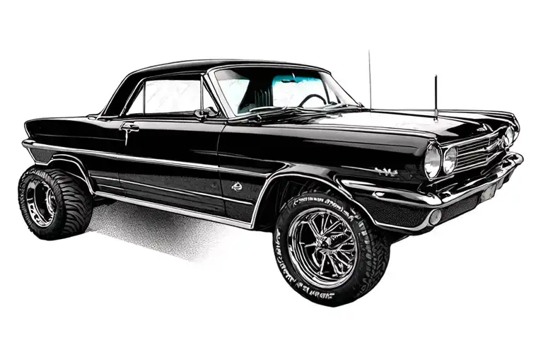 lowrider car tattoo design idea