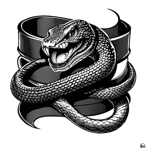 Tattoo bracelet on the ankle where the snake wraps around the ankle and goes up with the head, and the tail down tattoo design idea