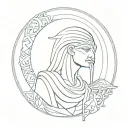 god of knowledge  Thoth moon   tattoo design idea