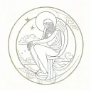 god of knowledge  Thoth moon   tattoo design idea