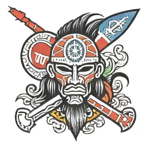 Taino warrior Puerto Rico flag/cultural items tattoo design idea