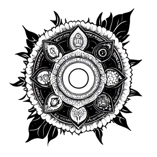The tattoo includes the seven chakras, which are energy centers in the body according to Hindu and Buddhist traditions.  tattoo design idea