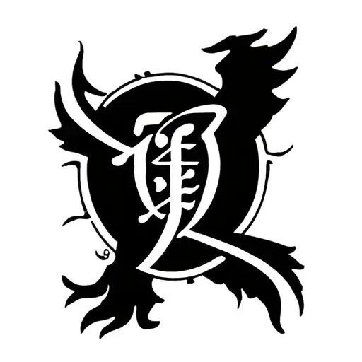 final fantasy 7 logo intertwined tattoo design idea