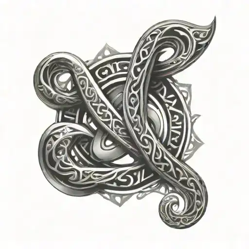 infinity symbol cyber sigilism tattoo design idea