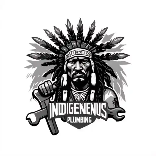 "Indigenous Plumbing " "Indigenous Plumbing " dread lock Native American holding a wrench tattoo design idea