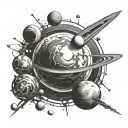 planetary elements Alongside tattoo design idea