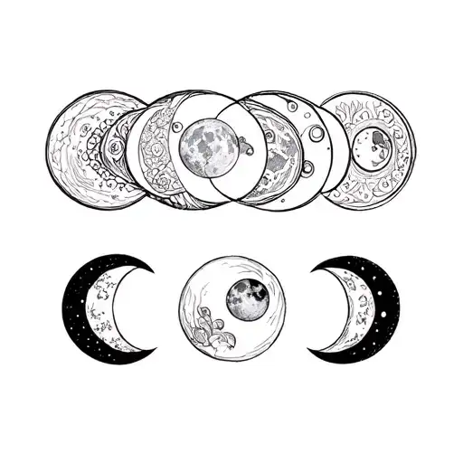 moon phases bohemian chest tattoo feminine tattoo design idea